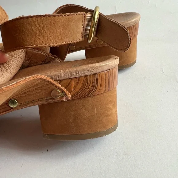 Brown Strappy Sandals with Block Heel - Picture 6 of 8